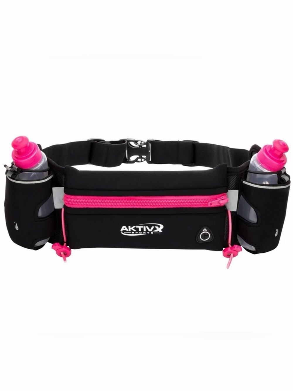 AKTIVX SPORTS Hydration Belt Water Bottles Black Pink Bag